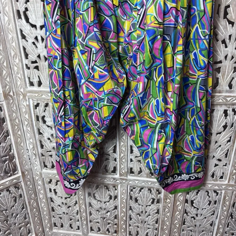 Handmade Boho Balloon Pop Art Print Pants Colorful Vibrant Hippie Harem Festival